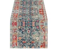 ZHAOQIN Camino De Mesa Camino de Mesa Naranja y Azul, Estilo rústico, Estilo Granja, Mantel mágico, decoración for Mesa de salón, Cocina, hogar, Fiesta(4,150x33cm59x13inch)