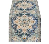 ZHAOQIN Camino De Mesa Camino de Mesa Naranja y Azul, Estilo rústico, Estilo Granja, Mantel mágico, decoración for Mesa de salón, Cocina, hogar, Fiesta(1,180x33cm70x13inch)