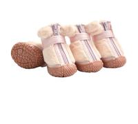 ZHAOQIN Zapatos Perro 4 Unids/Set Botas De Lana for Perros Invierno Antideslizante Suela Goma Zapatos for Cachorros Protectores Patas Nieve(Pink,5)