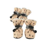 ZHAOQIN Zapatos Perro 4 Unids/Set Impermeable Invierno Zapatos for Perros Botas Antideslizantes Lluvia Nieve Calzado Grueso Cálido(B,5)
