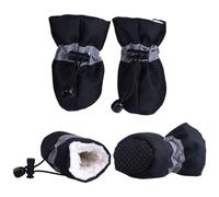 ZHAOQIN Zapatos Perro 4 Unids/Set Zapatos for Perros Impermeables Botas De Lluvia Antideslizantes Cálidas Invierno Calzado Apto for Pequeños Gatos Botines for Cachorros Accesorios(Noir,5)