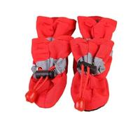 ZHAOQIN Zapatos Perro 4 Unids/Set Zapatos for Perros Impermeables Botas De Lluvia Antideslizantes Calzado Apto for Gatos Pequeños Cachorros Botines(Red,5)