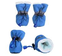 ZHAOQIN Zapatos Perro 4 Unids/Set Zapatos for Perros Impermeables Botas De Lluvia Antideslizantes Cálidas Invierno Calzado Apto for Pequeños Gatos Botines for Cachorros Accesorios(Blue,5)