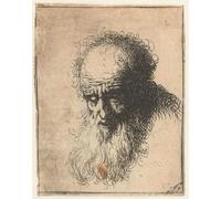 ZHAOSHAN Cartel del Lienzo Busto di un vecchio con una barba fluente: la testa china in avanti: spalla sinistra non ombreggiata da Bretherton para la Decoración del Hogar de la Oficina 60x90cm