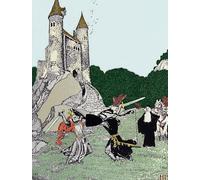 ZHAOSHAN Famoso Arte Impresión Impresion Lienzo Battaglia tra Re Artù e il Cavaliere Nero di Howard Pyle para Decoración de Paredes 60x90cm