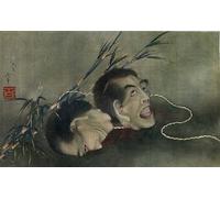 ZHAOSHAN Famoso Arte Impresión Impresion Lienzo Due teste nel canneto di Katsushika Hokusai para Decoración de Paredes 60x90cm
