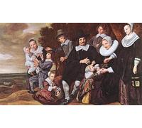 ZHAOSHAN Famoso Arte Impresión Impresion Lienzo Gruppo familiare in un paesaggio di Frans Hals para Decoración de Paredes 60x90cm