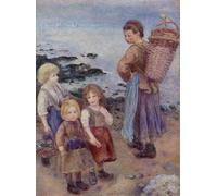 ZHAOSHAN Famoso Arte Impresión Impresion Lienzo I pescatori di cozze a Berneval di Pierre Auguste Renoir para Decoración de dormitorio 60x90cm