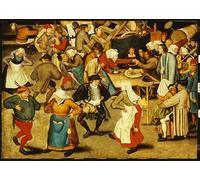 ZHAOSHAN Famoso Arte Impresión Impresion Lienzo il ballo nuziale indoor di Pieter Brueghel il Giovane para Decoración de dormitorio 60x90cm