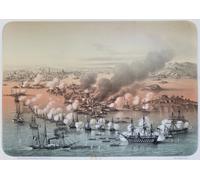 ZHAOSHAN Famoso Arte Impresión Impresion Lienzo il bombardamento di Sveaborg Th August di Louis Le Breton para Decoración de dormitorio 60x90cm