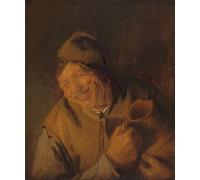 ZHAOSHAN Famoso Arte Impresión Impresion Lienzo Il contadino allegro di Adriaen Jansz Van Ostade para la Decoración del Hogar de la Oficina 60x90cm