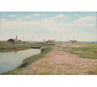 ZHAOSHAN Famoso Arte Impresión Impresion Lienzo il fiume e il porto a Frederiksværk di Laurits Andersen para la Decoración del Hogar de la Oficina 60x90cm