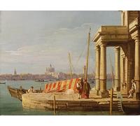 ZHAOSHAN Famoso Arte Impresión Impresion Lienzo il Molo del Dogano Venezia di Antonio Canal para Decoración de dormitorio 60x90cm