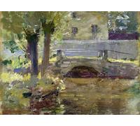 ZHAOSHAN Famoso Arte Impresión Impresion Lienzo Il ponte a Giverny di Theodore Robinson para Decoración de Paredes 60x90cm