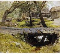 ZHAOSHAN Famoso Arte Impresión Impresion Lienzo il ponte. Savvinskaja Sloboda di Isaac Levitan para la Decoración del Hogar de la Oficina 60x90cm