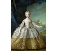 ZHAOSHAN Famoso Arte Impresión Impresion Lienzo Infanta Isabelle De Bourbon Parma di Jean Marc Nattier para Decoración de Paredes 60x90cm