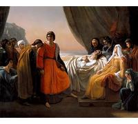 ZHAOSHAN Famoso Arte Impresión Impresion Lienzo la Morte di San Ligis di Ary Scheffer para Decoración de dormitorio 60x90cm