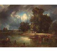 ZHAOSHAN Famoso Arte Impresión Impresion Lienzo la tempesta in avvicinamento diese Troyon para la Decoración del Hogar de la Oficina 60x90cm