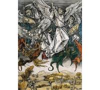 ZHAOSHAN Famoso Arte Impresión Impresion Lienzo l'Apocalisse di San la caduta degli angeli ribelli di Albrecht Dürer o Dürer para la Decoración del Hogar de la Oficina 60x90cm