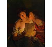 ZHAOSHAN Famoso Arte Impresión Impresion Lienzo Lettera d'amore di Ferdinand Georg Waldmuller para Decoración de dormitorio 60x90cm