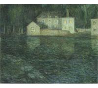 ZHAOSHAN Famoso Arte Impresión Impresion Lienzo Luna piena sul fiume di Henri Le Sidaner para Decoración de dormitorio 60x90cm
