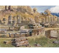 ZHAOSHAN Famoso Arte Impresión Impresion Lienzo Olympia la base della collina di Kronos con i resti del tempio di Hera di John Fulleylove para Decoración de dormitorio 60x90cm