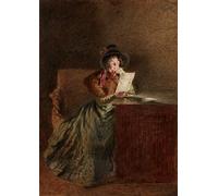 ZHAOSHAN Famoso Arte Impresión Impresion Lienzo Ragazza che legge una lettera di William Henry Hunt para Decoración de Paredes 60x90cm
