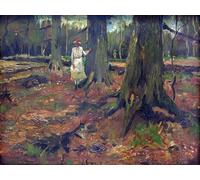 ZHAOSHAN Famoso Arte Impresión Impresion Lienzo Ragazza nel bosco di Vincent Van Gogh para la Decoración del Hogar de la Oficina 60x90cm