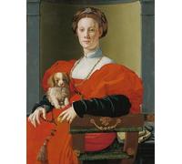 ZHAOSHAN Famoso Arte Impresión Impresion Lienzo Ritratto di donna con cagnolino di Jacopo Pontormo para Decoración de Paredes 60x90cm