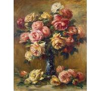 ZHAOSHAN Famoso Arte Impresión Impresion Lienzo Rose in vaso di Pierre Auguste Renoir para Decoración de dormitorio 60x90cm