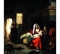 ZHAOSHAN Famoso Arte Impresión Impresion Lienzo un interno con una madre e i suoi figli di Pieter De Hooch para Decoración de dormitorio 60x90cm