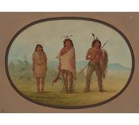 ZHAOSHAN Famoso Cartel del Lienzo Abstracto Cuadro a Yuma Chief His Daughter e a Warriories di George Catlin para la Decoración del Hogar de la Oficina 60x90cm