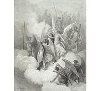 ZHAOSHAN Famoso Cartel del Lienzo Abstracto Cuadro Abdiel e il nemico di Gustave Dore para la Decoración del Hogar de la Oficina 60x90cm