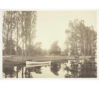 ZHAOSHAN Famoso Cartel del Lienzo Abstracto Cuadro Barca su un lago nel Bois de Boulogne di Charles Marville para la Decoración del Hogar de la Oficina 60x90cm
