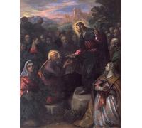 ZHAOSHAN Famoso Cartel del Lienzo Abstracto Cuadro Cristo che consegna le chiavi a San Pietro con Santa Giacinta di Domenico Robusti Tintoretto para Decoración de Paredes 60x90cm