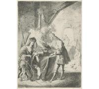 ZHAOSHAN Famoso Cartel del Lienzo Abstracto Cuadro Esaù vende il diritto di primogenitura a Giacobbe di Pieter Rottermondt para Decoración de Paredes 60x90cm