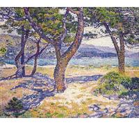 ZHAOSHAN Famoso Cartel del Lienzo Abstracto Cuadro il Mediterraneo A Le Lavandou di Théo Van Rysselberghe para Decoración de dormitorio 60x90cm