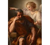 ZHAOSHAN Famoso Cartel del Lienzo Abstracto Cuadro il Sogno di San Giuseppe di Anton Raphael Mengs para Decoración de Paredes 60x90cm