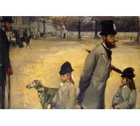 ZHAOSHAN Famoso Cartel del Lienzo Abstracto Cuadro Il visconte Lepic e le sue figlie attraversano Place de la Concorde di Edgar Degas para Decoración de Paredes 60x90cm