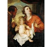 ZHAOSHAN Famoso Cartel del Lienzo Abstracto Cuadro la Sacra Famiglia di Van Dyck para Decoración de Paredes 60x90cm