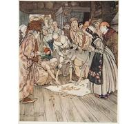 ZHAOSHAN Famoso Cartel del Lienzo Abstracto Cuadro la tavola dei desideri l'asino dio e il randello nello zaino di Arthur Rackham para la Decoración del Hogar de la Oficina 60x90cm