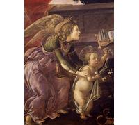 ZHAOSHAN Famoso Cartel del Lienzo Abstracto Cuadro Lady col Bambino e tre angeliparticolare Angelo con Cristo di Sandro Botticelli para Decoración de Paredes 60x90cm