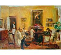 ZHAOSHAN Famoso Cartel del Lienzo Abstracto Cuadro l'artista e la sua famiglia nella sua casa a Wannsee di Max Liebermann para Decoración de Paredes 60x90cm