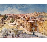 ZHAOSHAN Famoso Cartel del Lienzo Abstracto Cuadro Lato ovest area del tempio dalla caserma vicino al sito della Torre di Antonia di John Fulleylove para la Decoración del Hogar de la Oficina 60x90cm
