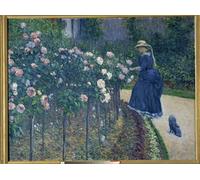 ZHAOSHAN Famoso Cartel del Lienzo Abstracto Cuadro le Rose. Giardino dei Piccoli Gennevilliers. di Gustave Caillebotte para Decoración de Paredes 60x90cm