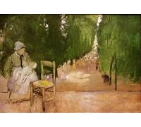 ZHAOSHAN Famoso Cartel del Lienzo Abstracto Cuadro nel Jardin Du Luxeumbourg di Edgar Degas para la Decoración del Hogar de la Oficina 60x90cm