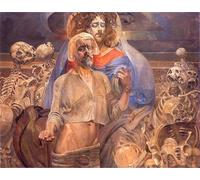 ZHAOSHAN Famoso Cartel del Lienzo Abstracto Cuadro Profezia di Ezechiele di Jacek Malczewski para Decoración de Paredes 60x90cm
