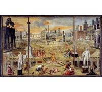 ZHAOSHAN Famoso Cartel del Lienzo Abstracto Cuadro Questo è il massacro opposizione repubblicana di Antoine Caron para la Decoración del Hogar de la Oficina 60x90cm