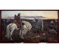 ZHAOSHAN Famoso Cartel del Lienzo Abstracto Cuadro un cavaliere al bivio di Mikhailovich Vasnetsov para Decoración de dormitorio 60x90cm