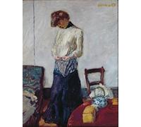 ZHAOSHAN Famoso Cartel del Lienzo Abstracto Cuadro una donna che si spoglia di Pierre Bonnard para Decoración de Paredes 60x90cm